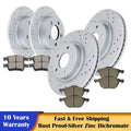 Set of 4 Slotted Brake Rotors & Ceramic Pads for Ford Focus (2012–2018)