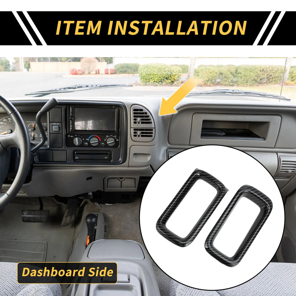 Set of 2 Carbon Fiber Air Vent AC Outlet Cover Trim for Ford Maverick (2022–2024)