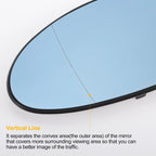 Left Side Heated Blue Mirror Glass for BMW 1 2 3 Series (2004–2009)