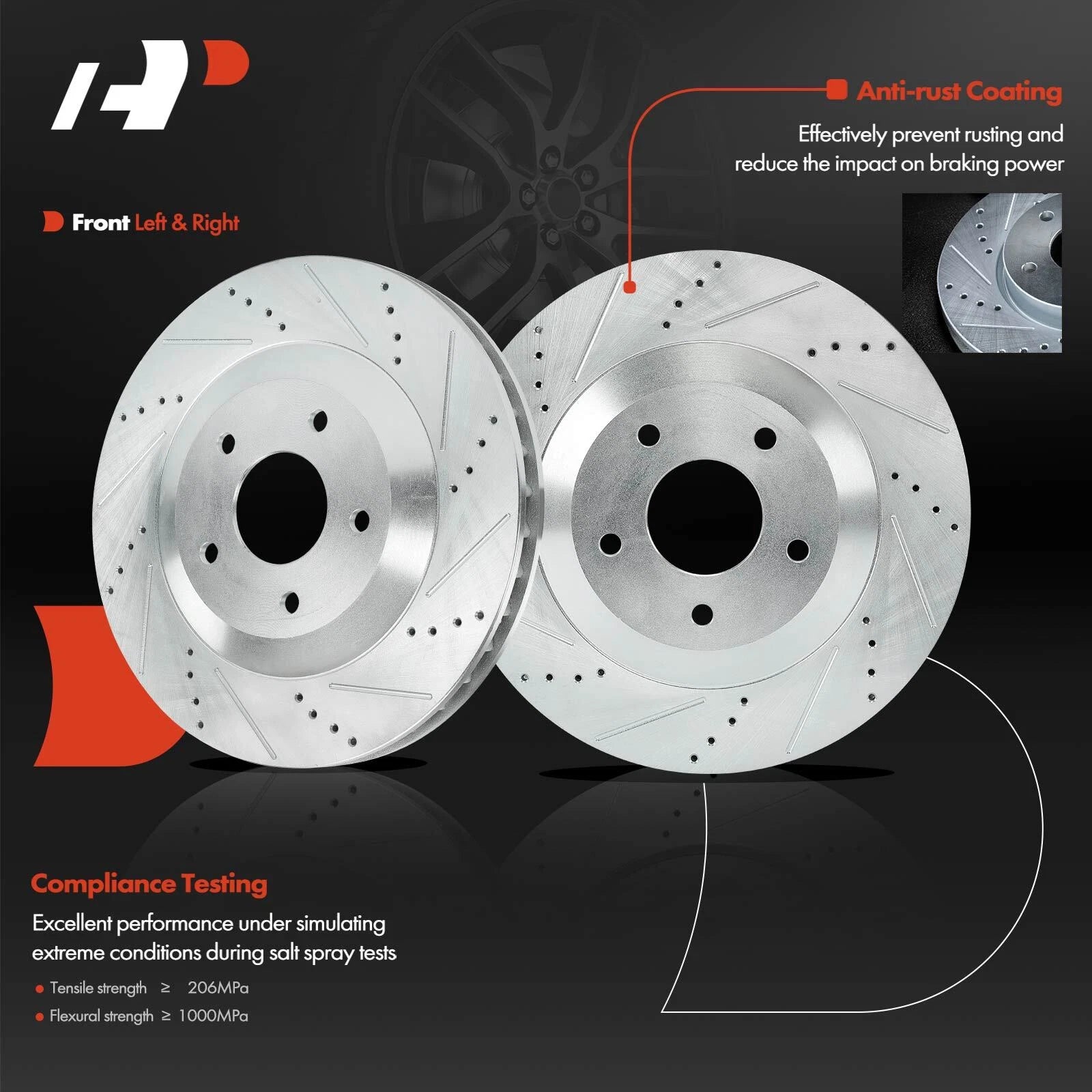 Drilled Brake Rotors for Chevy Corvette (1997-2004)