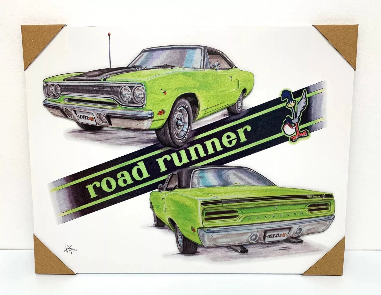 Custom Wood Sign Script Emblem for 1970 Plymouth Road Runner (1970–1970)