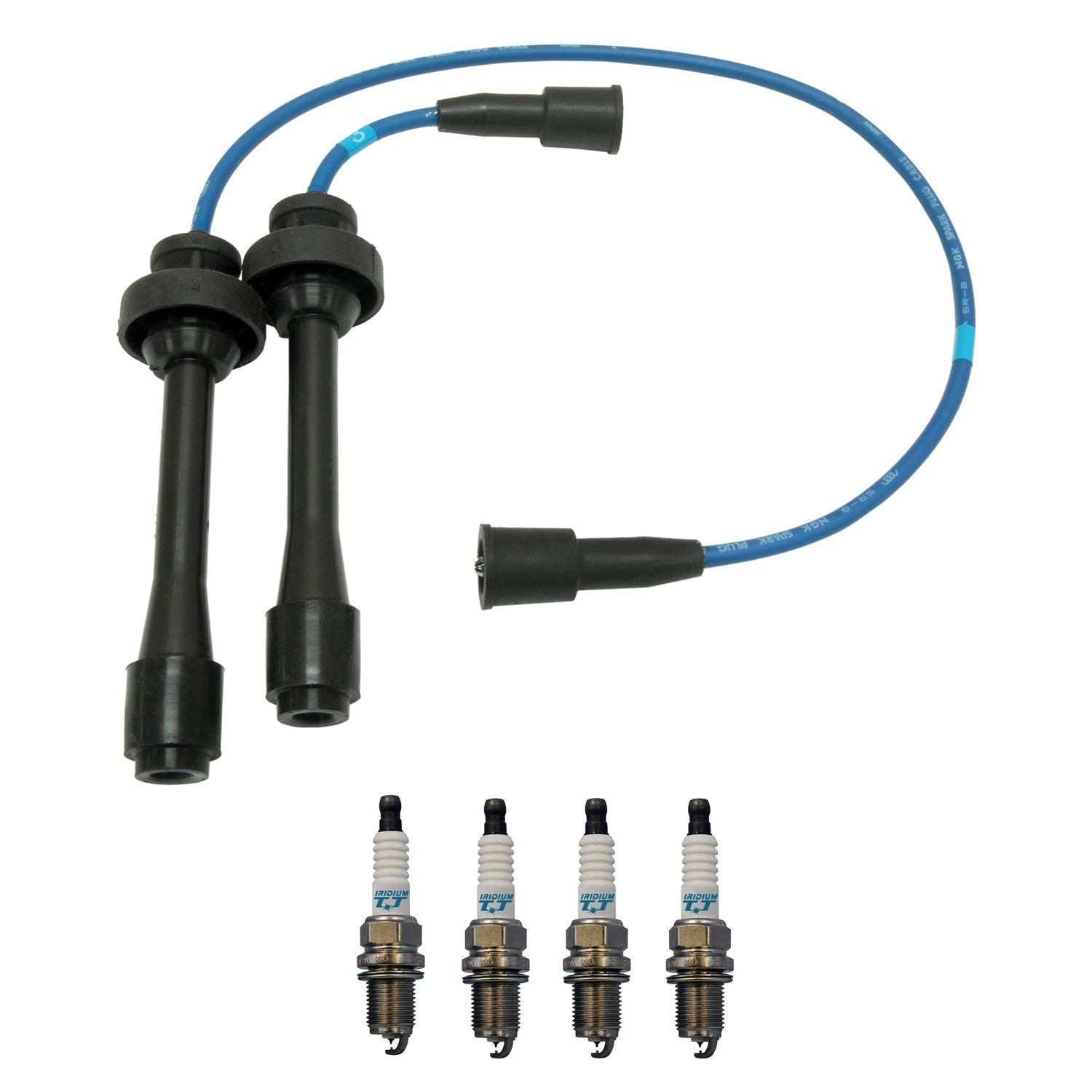 NGK Wire Set & Denso Iridium TT Spark Plugs Kit for Mazda Protege (2001–2003)