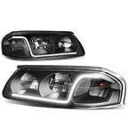 LED DRL Headlight/Lamp for Chevy Impala (2000–2005) Black Housing Clear Corner