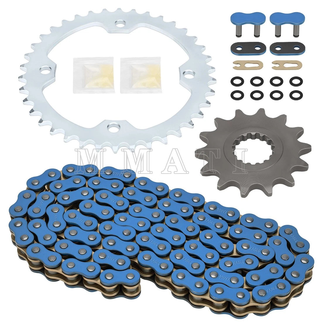 X-Ring Blue Drive Chain & Sprocket for Yamaha Raptor 700 (2006–2024)
