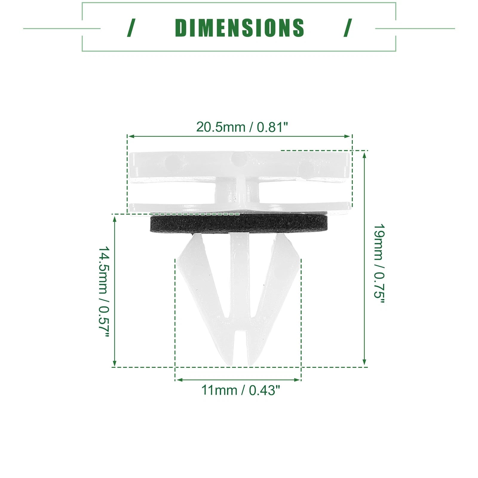 30 Pcs Rocker Panel Clips for Chevrolet Avalanche (2007–2013) No.11518357 White