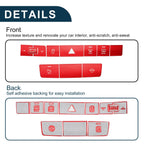 Set of 1 Central Control Buttons Cover Alarm Switch Sticker for Audi A6 A7 (2019–2024) Red