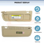 Driver Left Sun Visor for Honda Civic (2006-2008) Pearl Ivory Tan