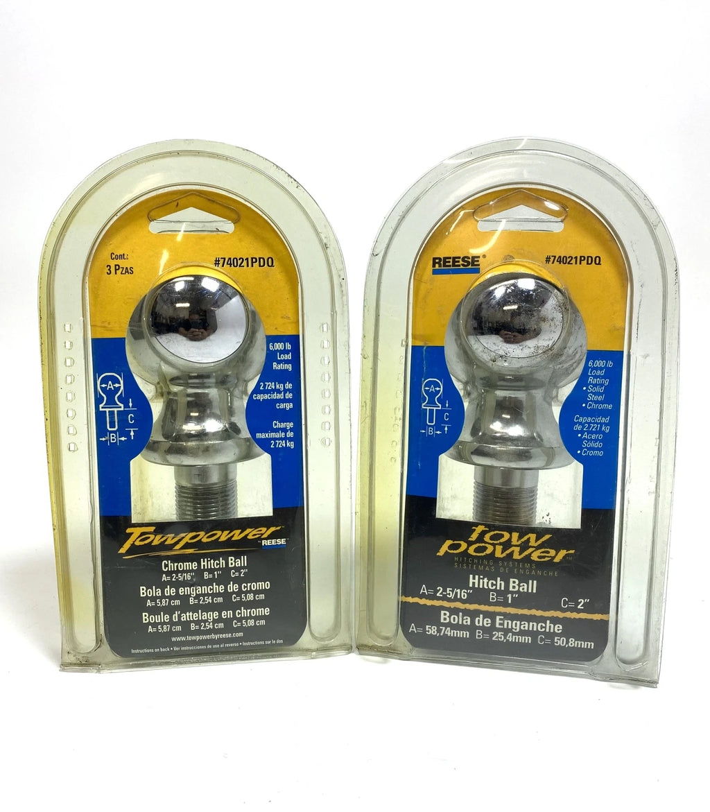 Set of 2 Chrome Hitch Ball 2 5/16'' 6000 lbs for Reese 74021PDQ