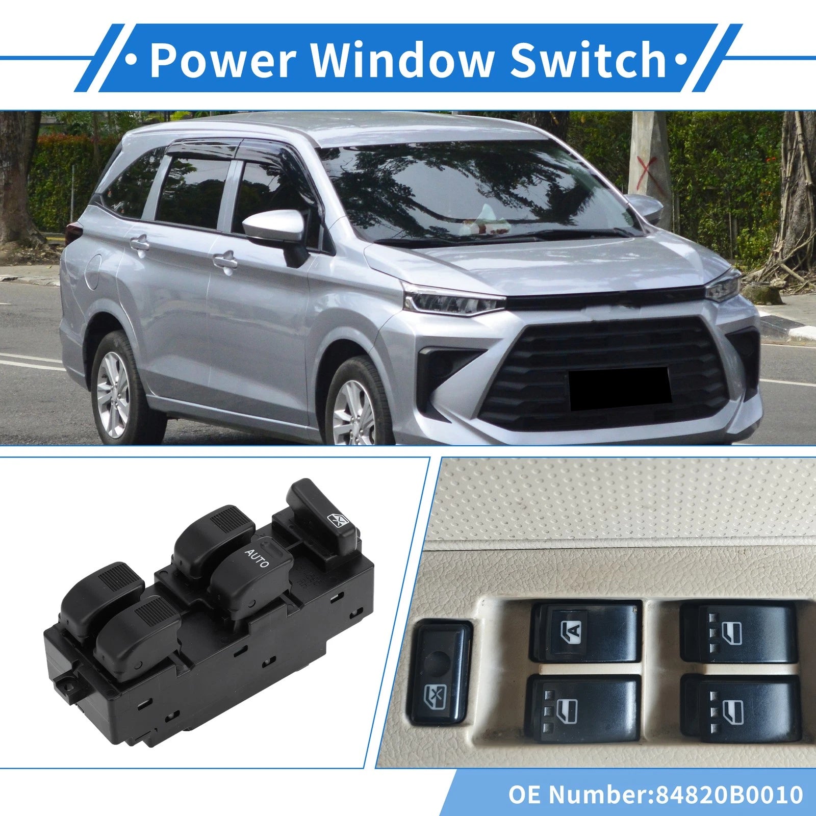 Front Right Power Window Switch for Toyota Avanza (2007–2008) No. 84820B0010