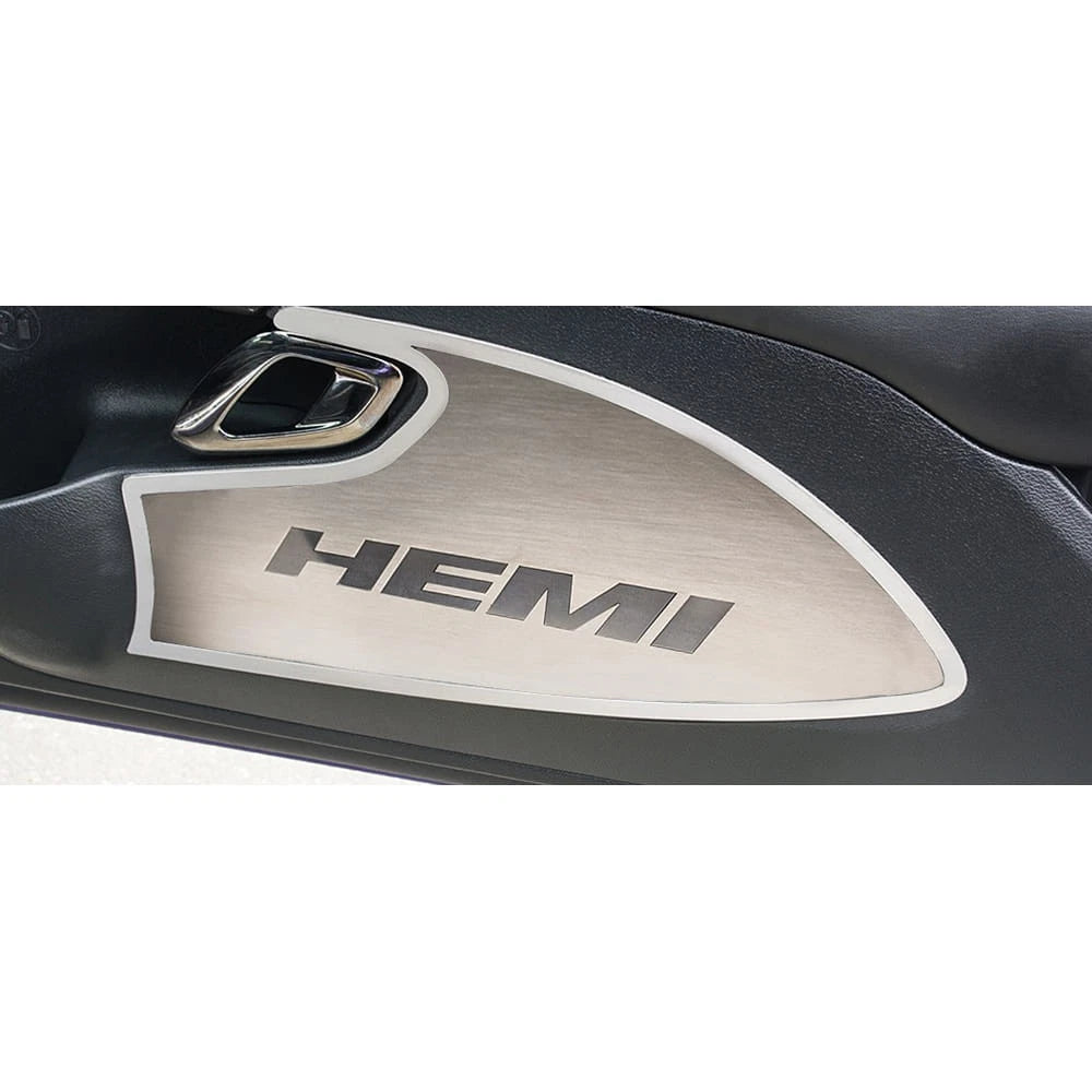Stainless Door Badges with HEMI Orange Inlay for 2015-2017 Dodge Challenger