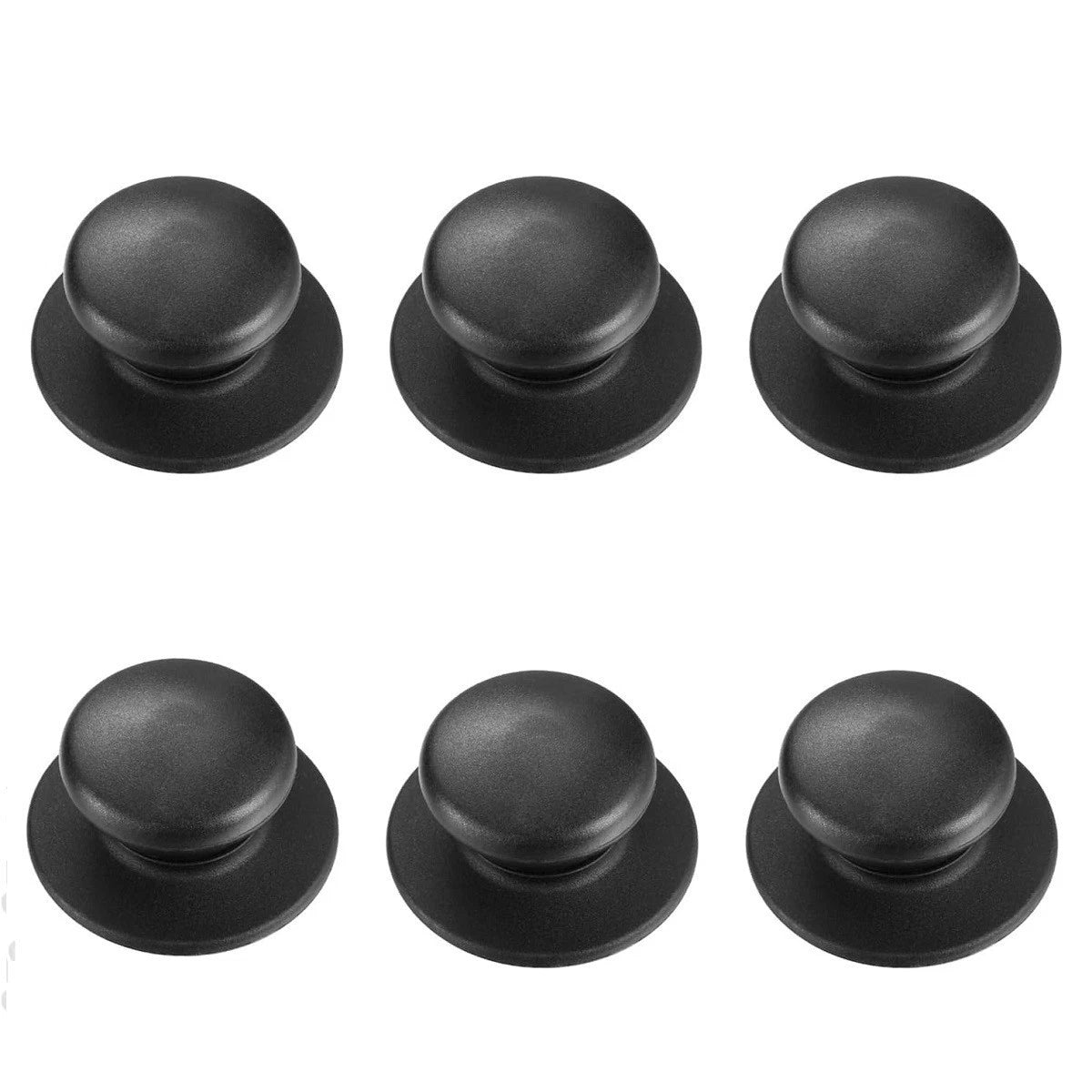 6pcs Black ABS Lid Handles for Pot Pan Kettle Frying Pan (Replacement)