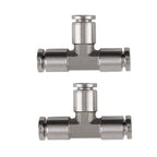 2Pack 1/4" Union Tee Fitting Adapter Air Hose Push to Connect PTC