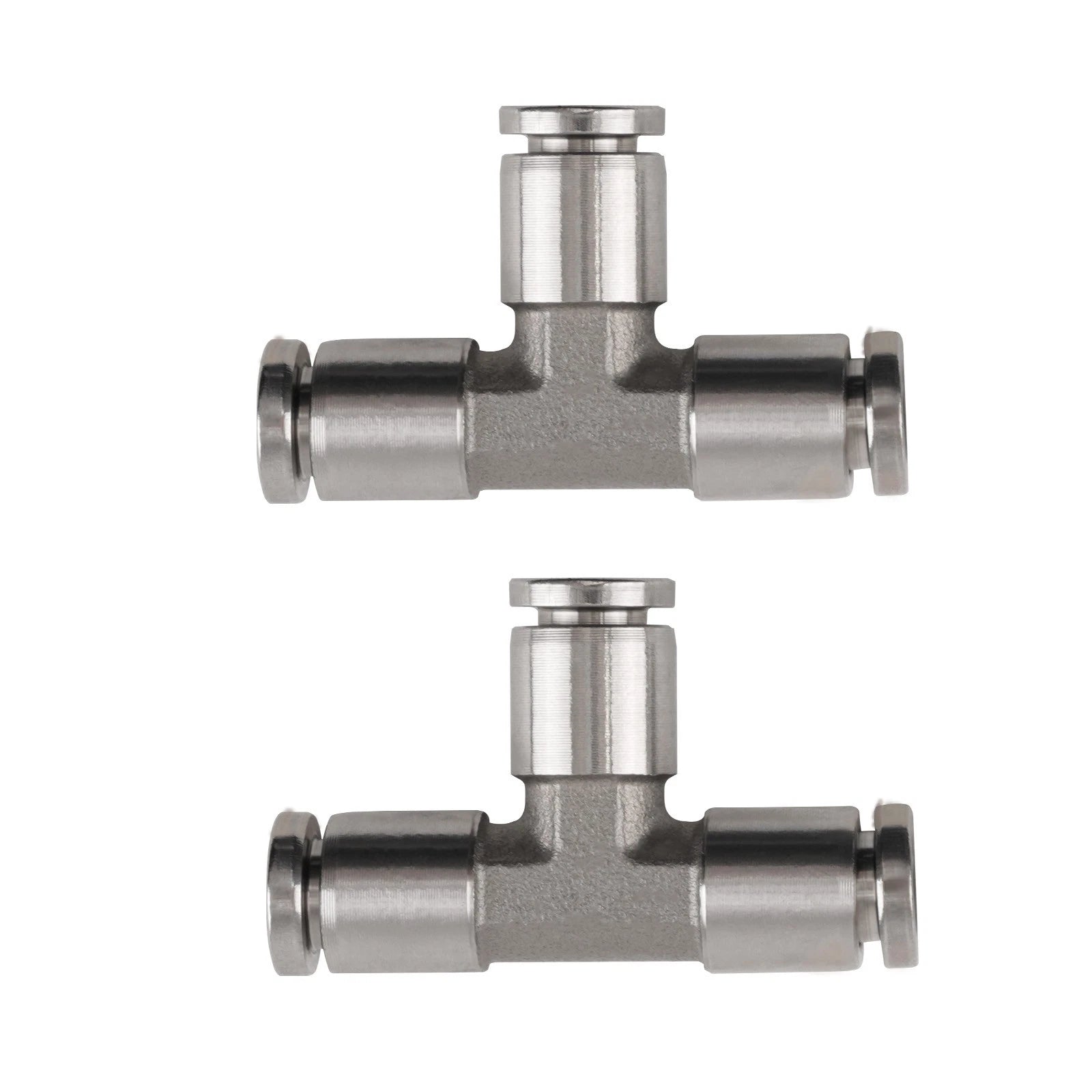 2Pack 1/4" Union Tee Fitting Adapter Air Hose Push to Connect PTC