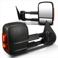 Manual Telescoping Towing Mirror for Silverado/Sierra (2007–2014) w/LED Signal Black