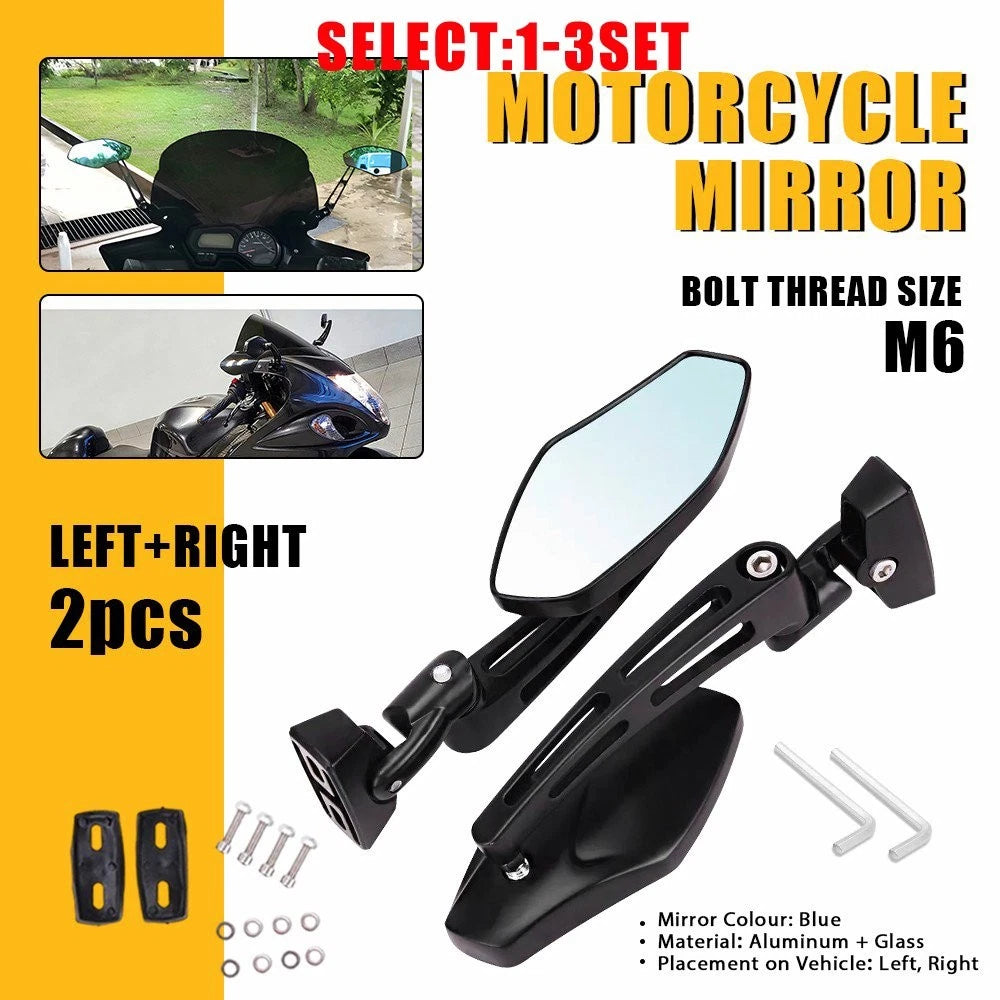 Set of 2 Rearview Side Mirrors for Kawasaki Ninja 650R ZX-10R (1994–2011)