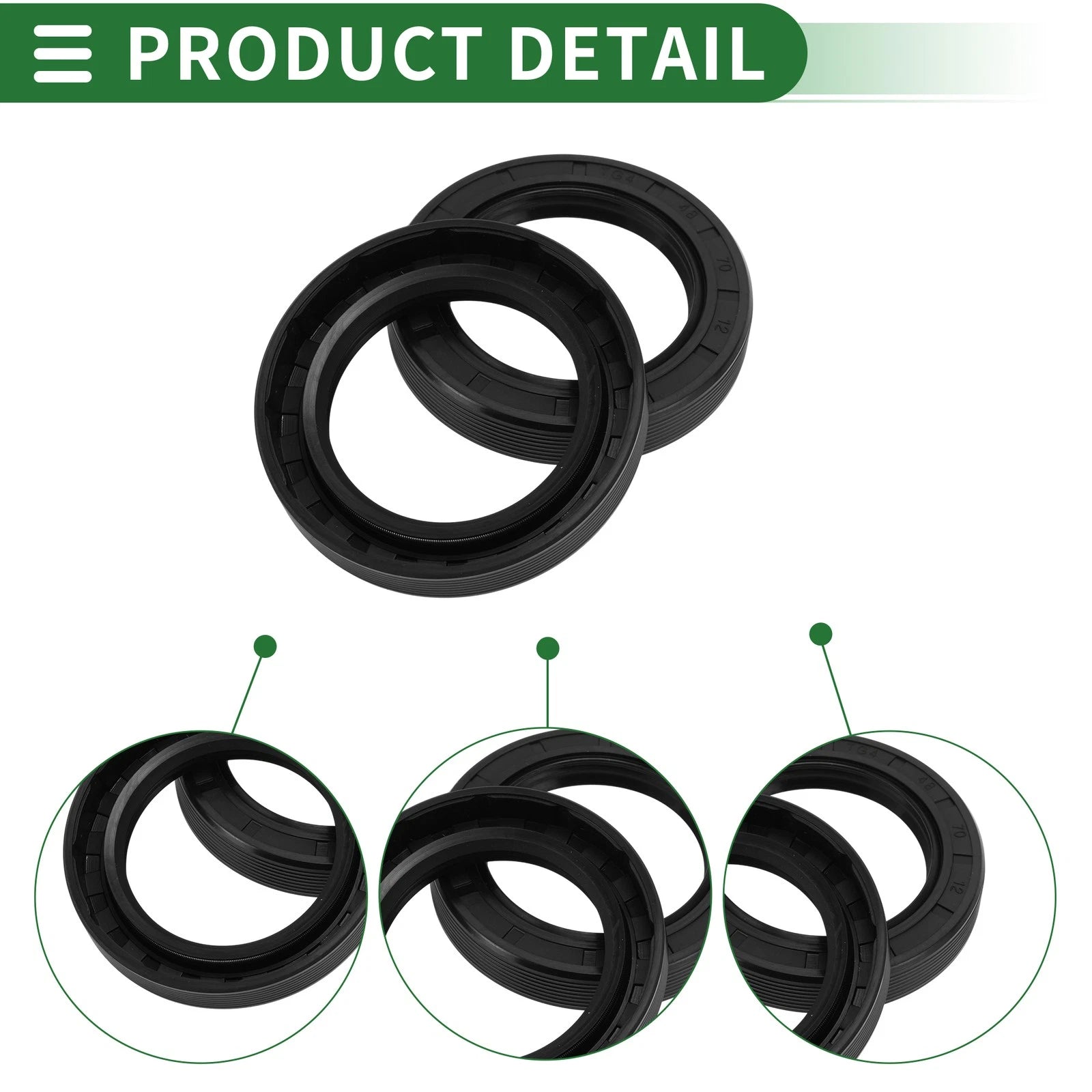 Oil Seal   - NBR Rubber 48x70x12mm