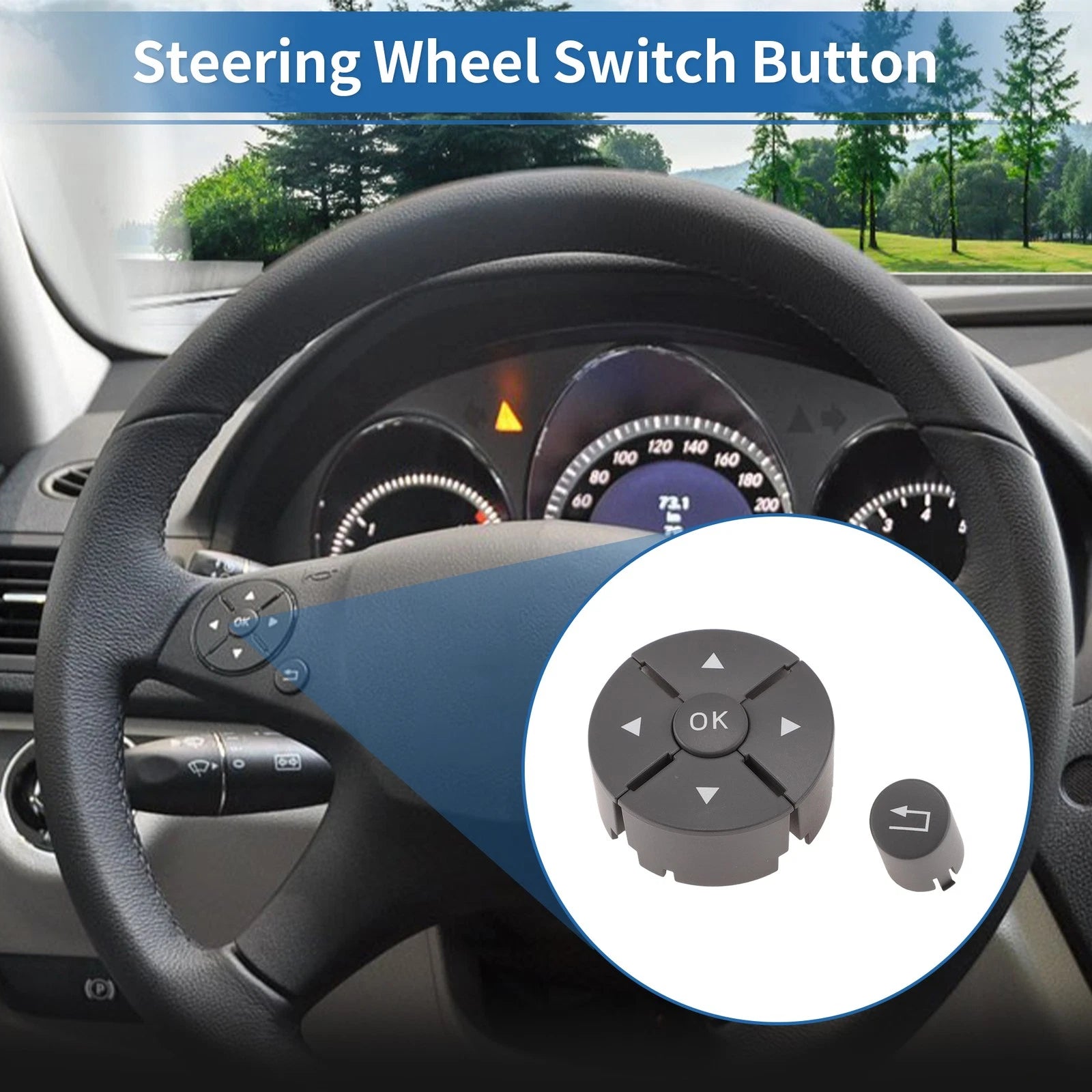Steering Wheel Control Button Cover for Mercedes-Benz C-Class (2015–2021)