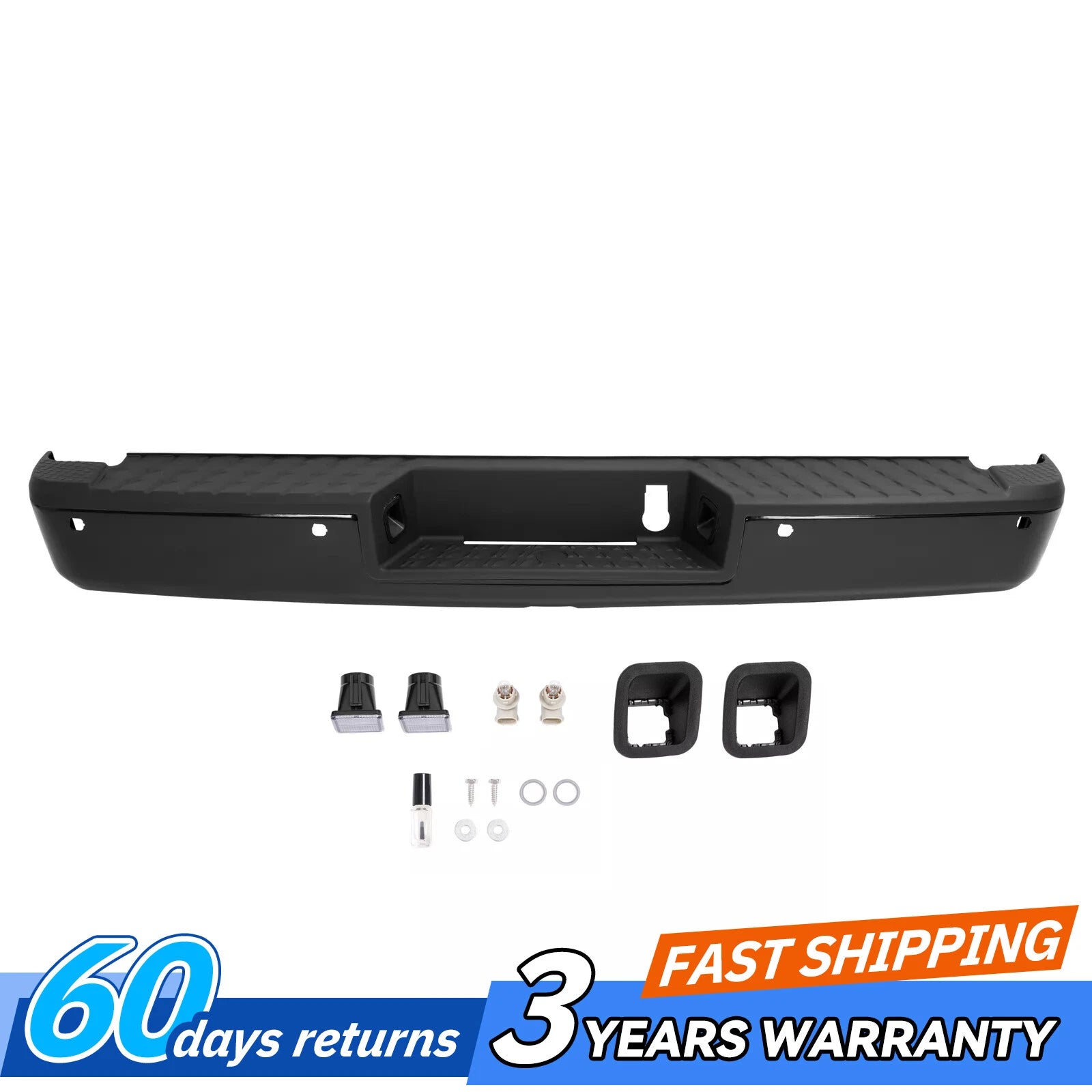 Rear Step Bumper Steel for Nissan Titan XD (2016–2020) W/Sensor Holes