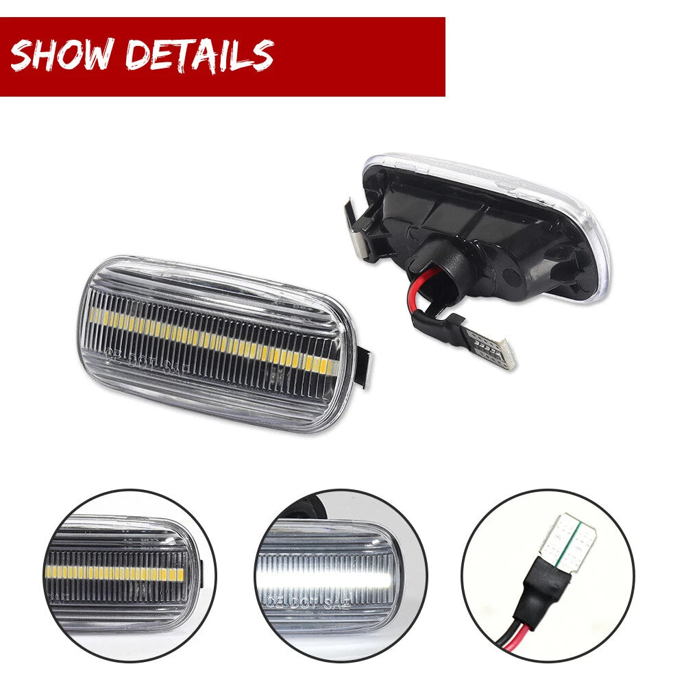 Clear Lens Front Side Marker Lights for Audi A3 A4 A6 S4 S6