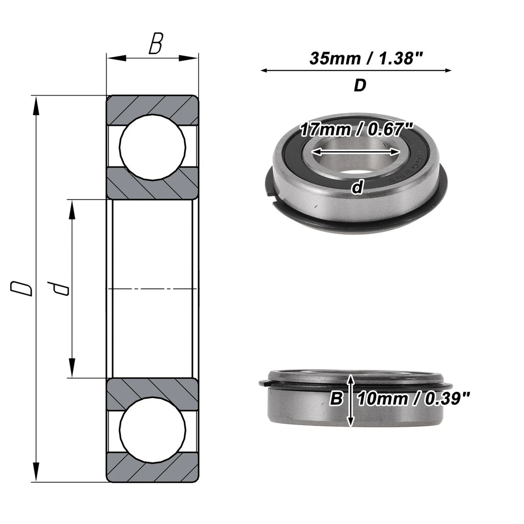 6003NR2RS Deep Groove Ball Bearings for Scooter Skateboard Wheel (17x35x10mm)