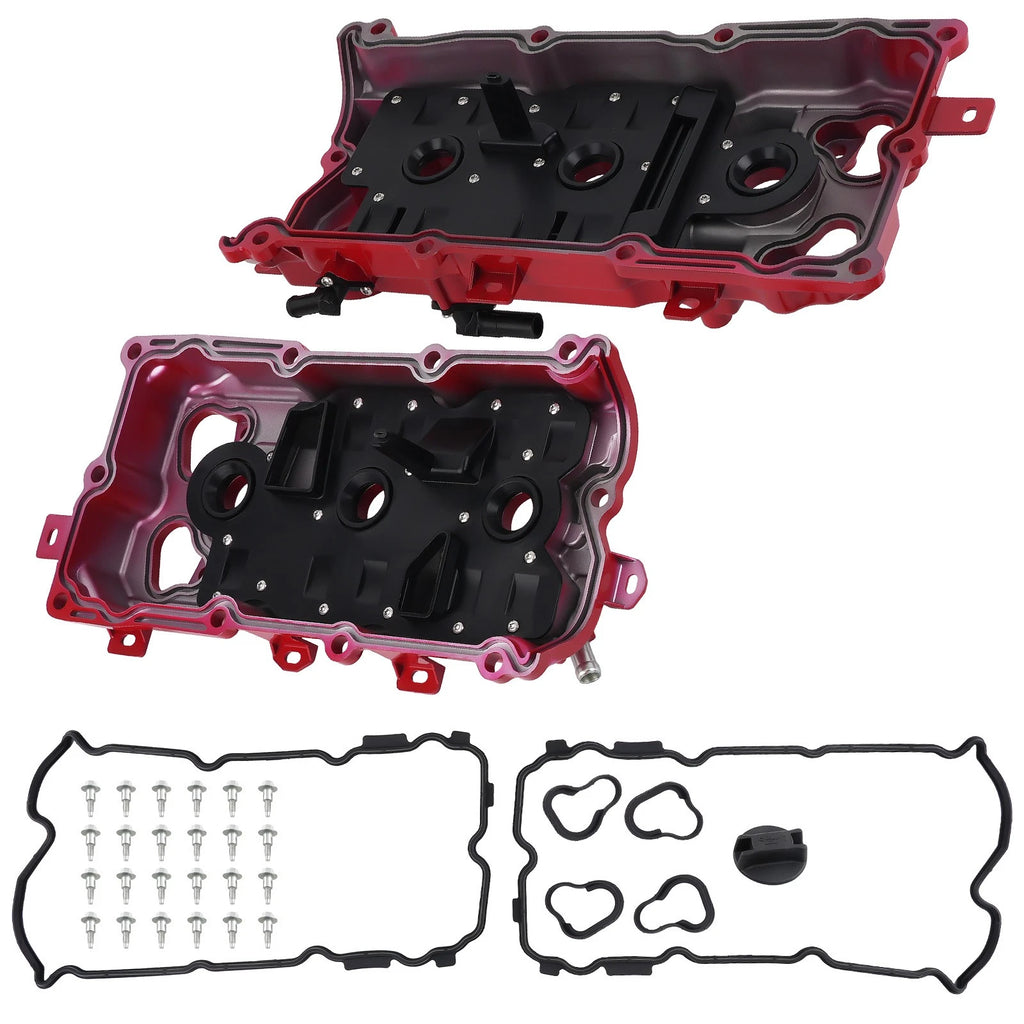 2X Aluminum Valve Cover Kit with Gaskets & Oil Cap for Infiniti QX60 (2015–2018)