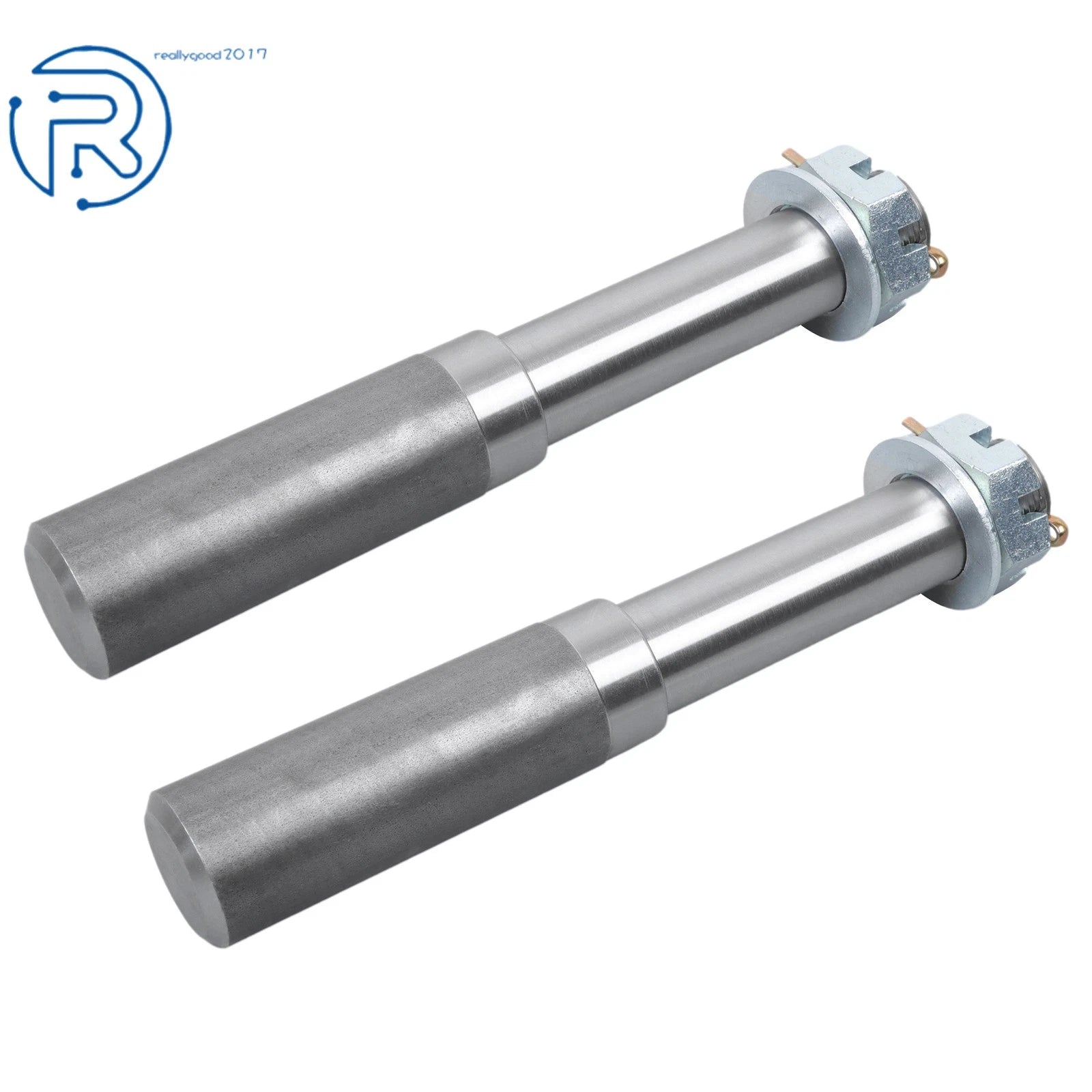 Set of 2 Round Trailer Spindles 1.25" Shank 2000 lbs for Axles