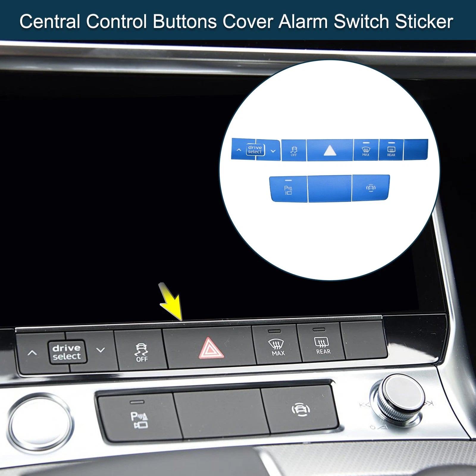 Central Control Buttons Cover for Audi A6 A7 (2019–2024) - Blue