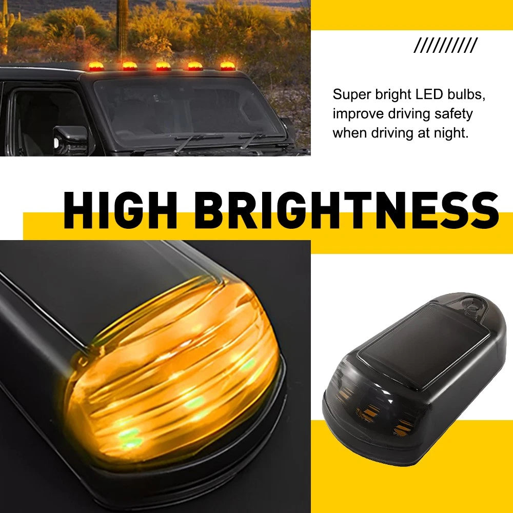 Set of 5 Solar Powered Cab Roof Lights for Dodge Ram Pickup (2003–2018)