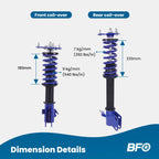 BFO Coilovers for Subaru Impreza WRX GDA (2002–2007), Forester (2003–2007)