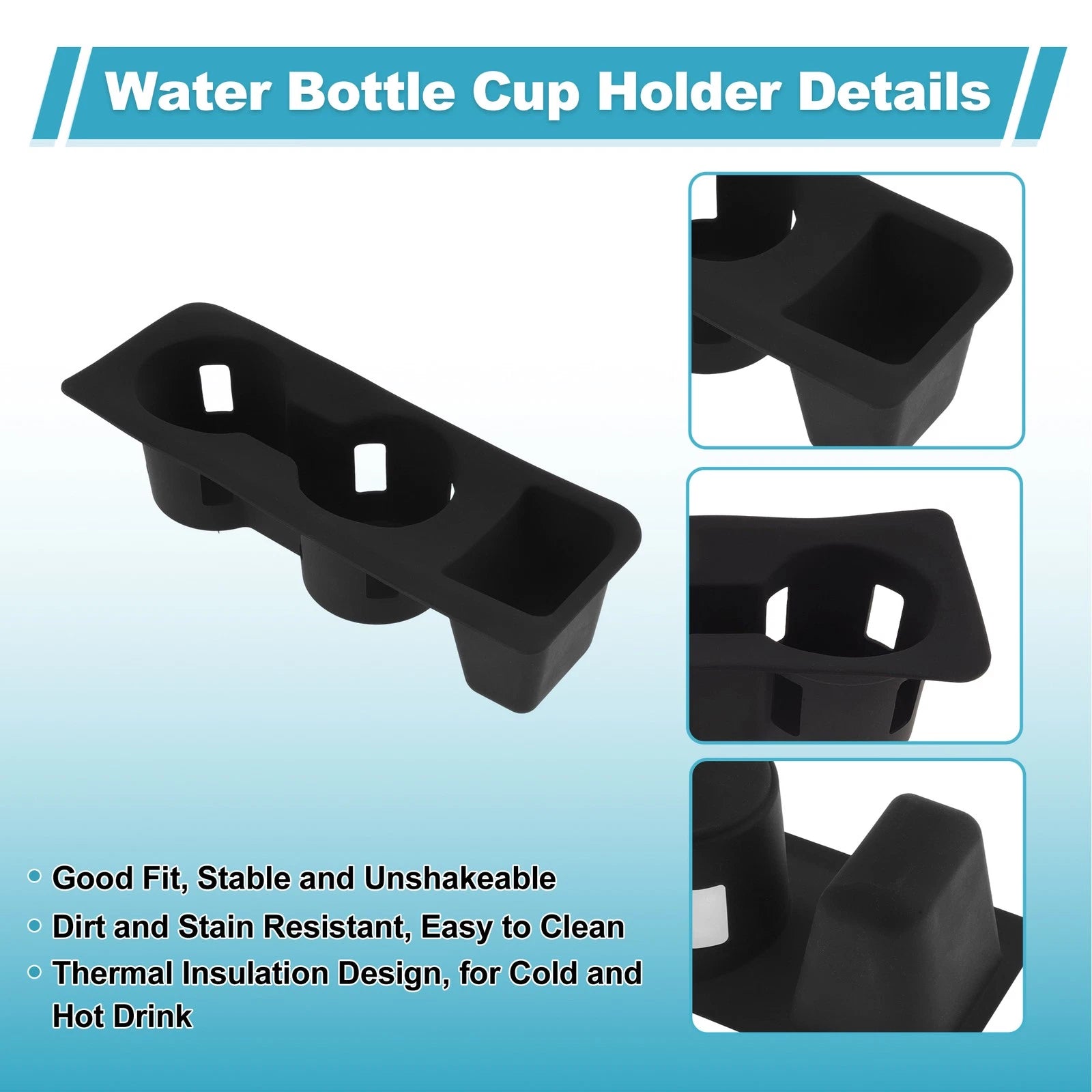 Center Console Cup Holder Organizer for Ford Maverick (2022–2025) TPE Black