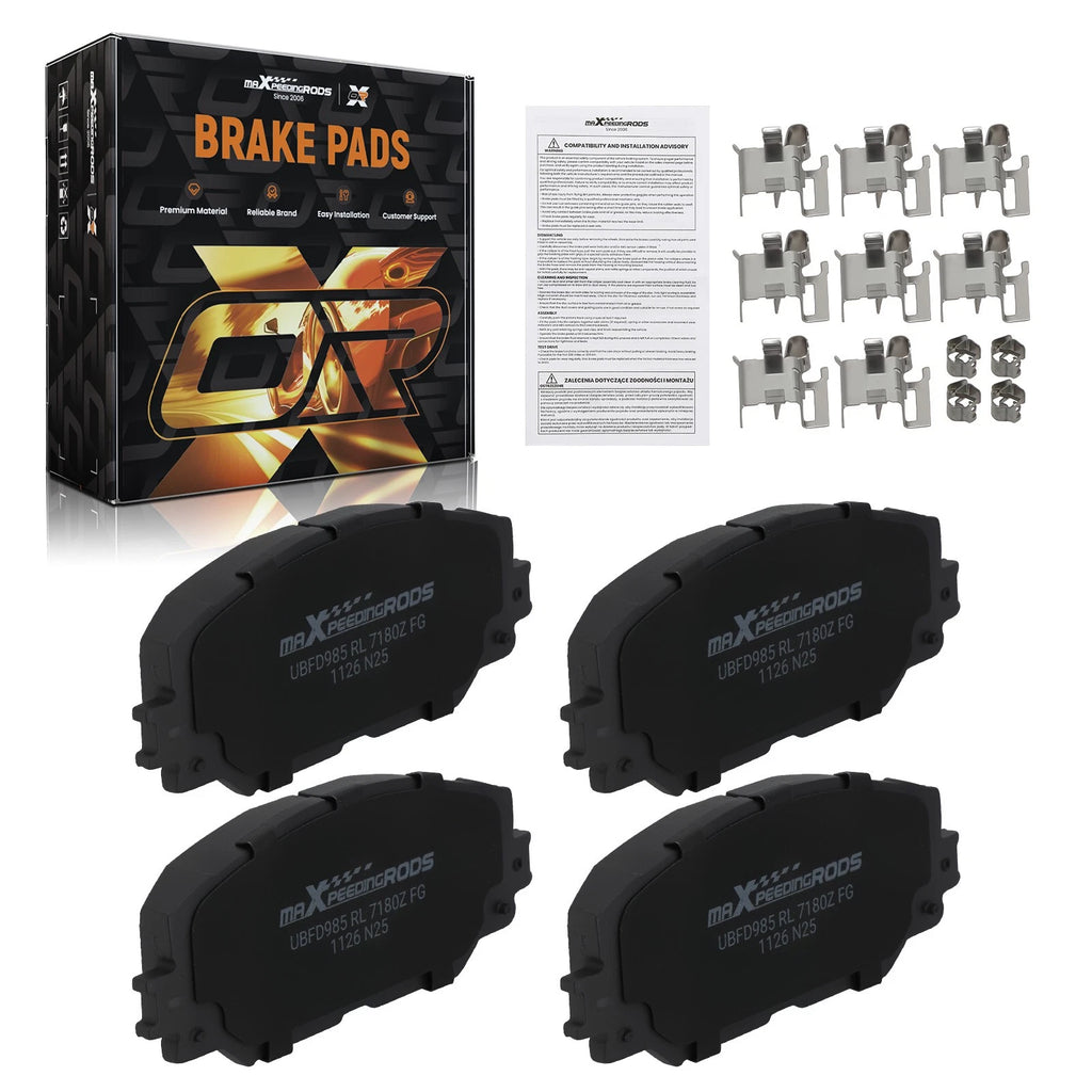 Front Ceramic Brake Pads Set of 4 for Lexus HS250h (2010–2012) / Pontiac Vibe (2009–2010)