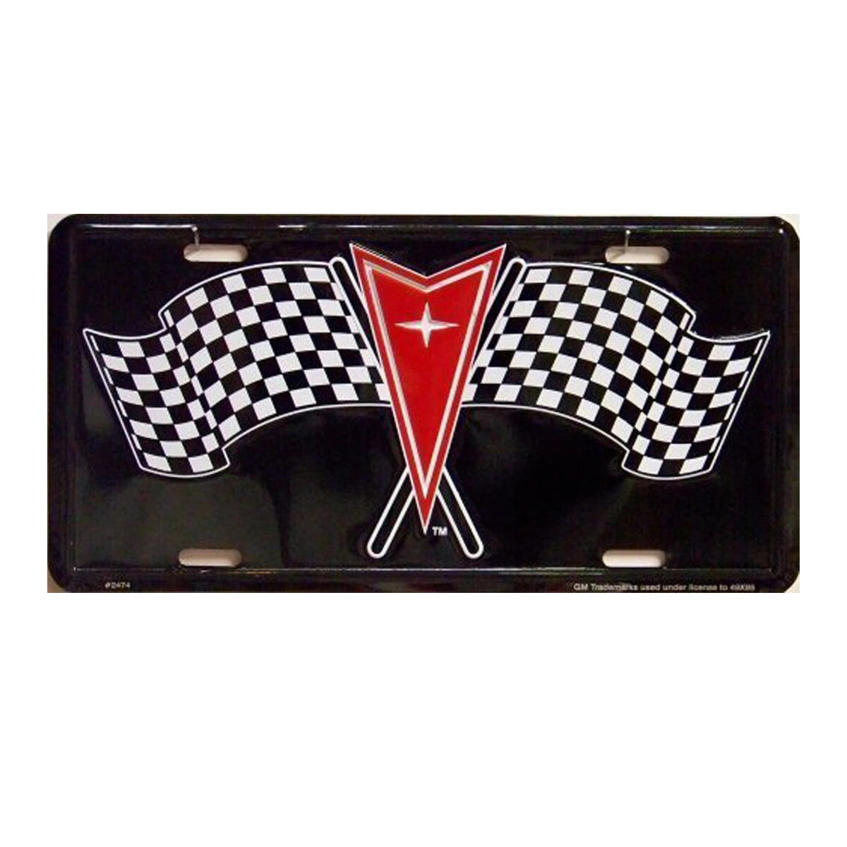 Checkered Racing Flags License Plate for Pontiac Truck