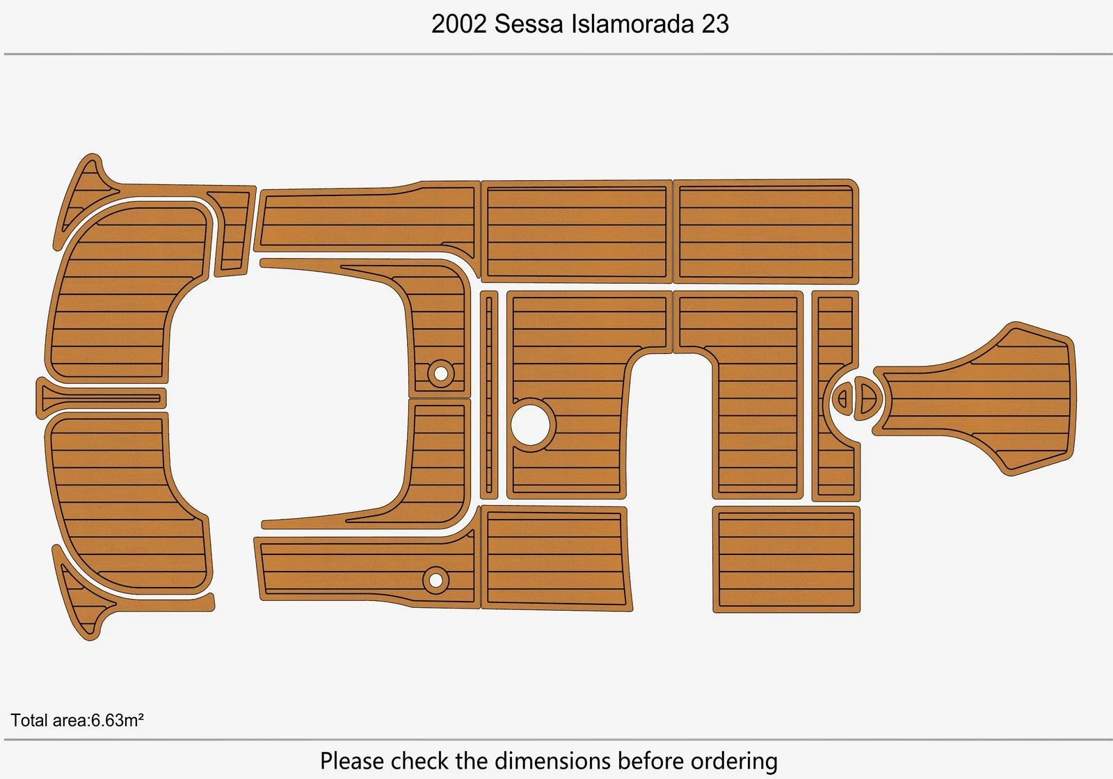 Swim Platform Cockpit Foam Teak EVA Flooring Pad for Sessa Islamorada 23 (2002)