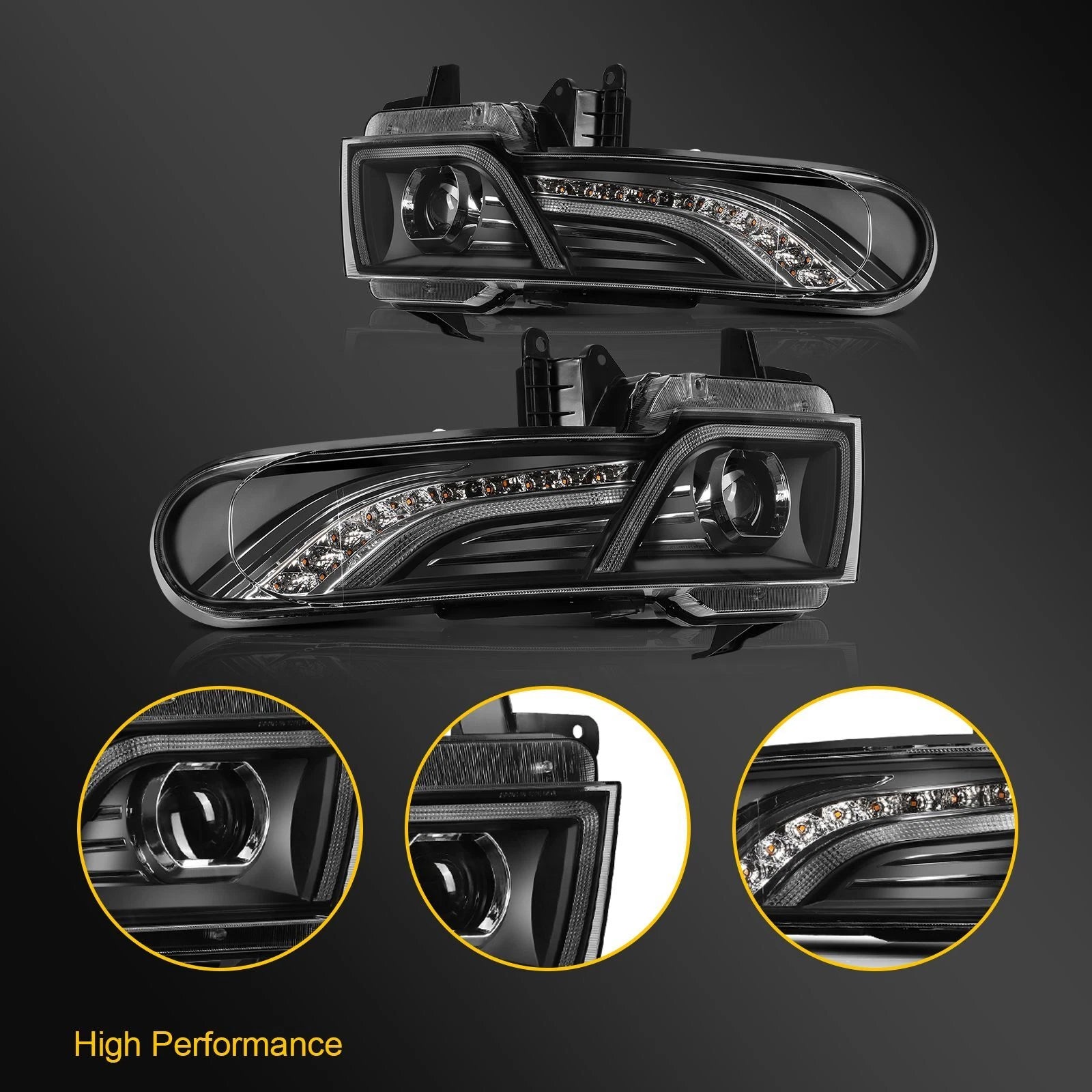 LED DRL Headlights Assembly for Toyota FJ Cruiser (2007–2015)