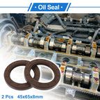 Set of 2 Oil Seal Rotary Shaft Seal FKM Rubber 45x65x8mm