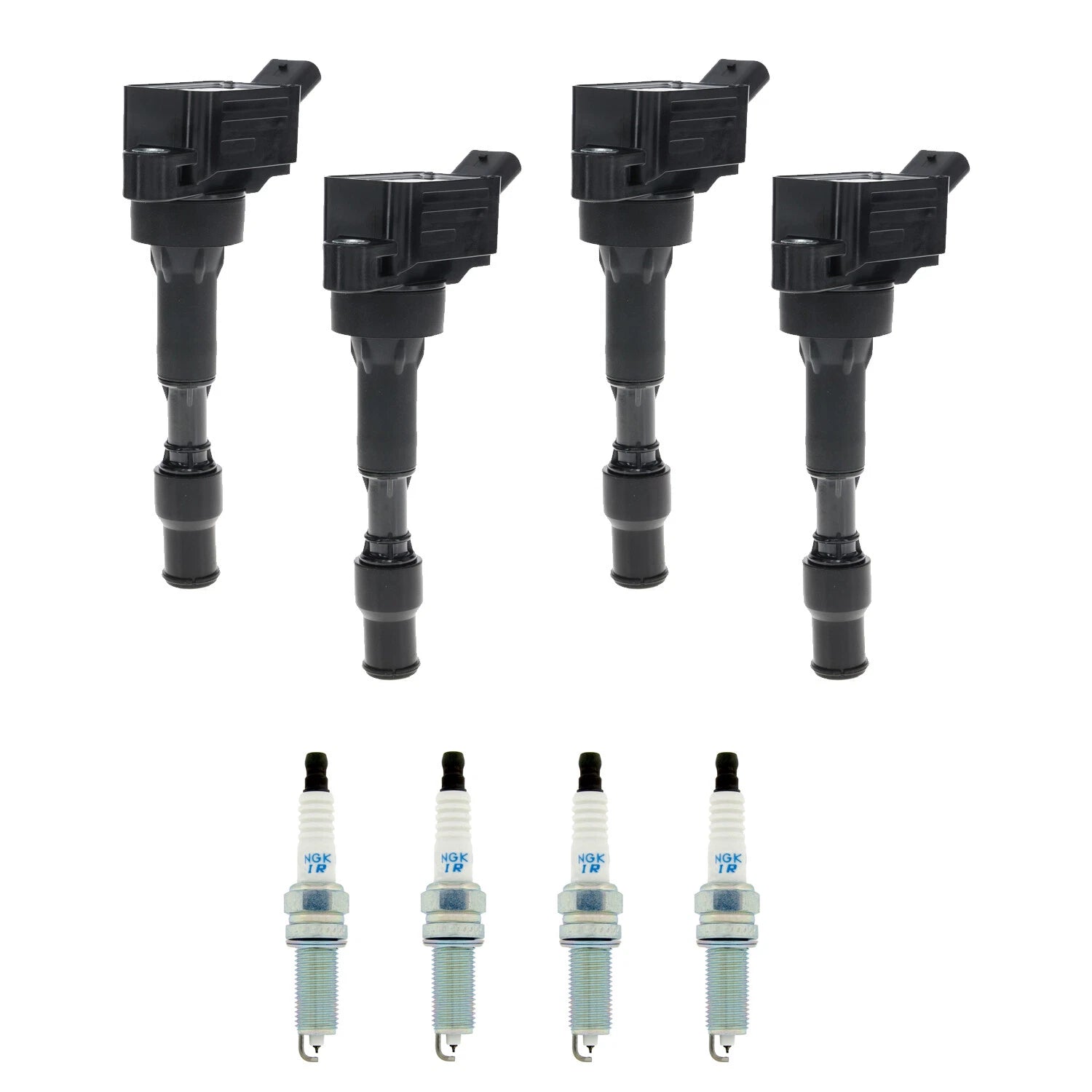 Set of 4 Ignition Coils & NGK Iridium Spark Plugs for Kia Soul (2010–2019)