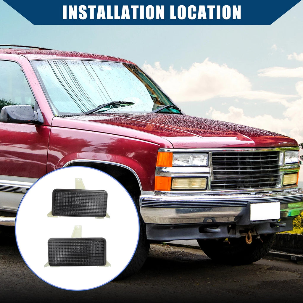 Pair of Park Signal Lens Covers for Chevrolet Pickup (1983–1985) Black