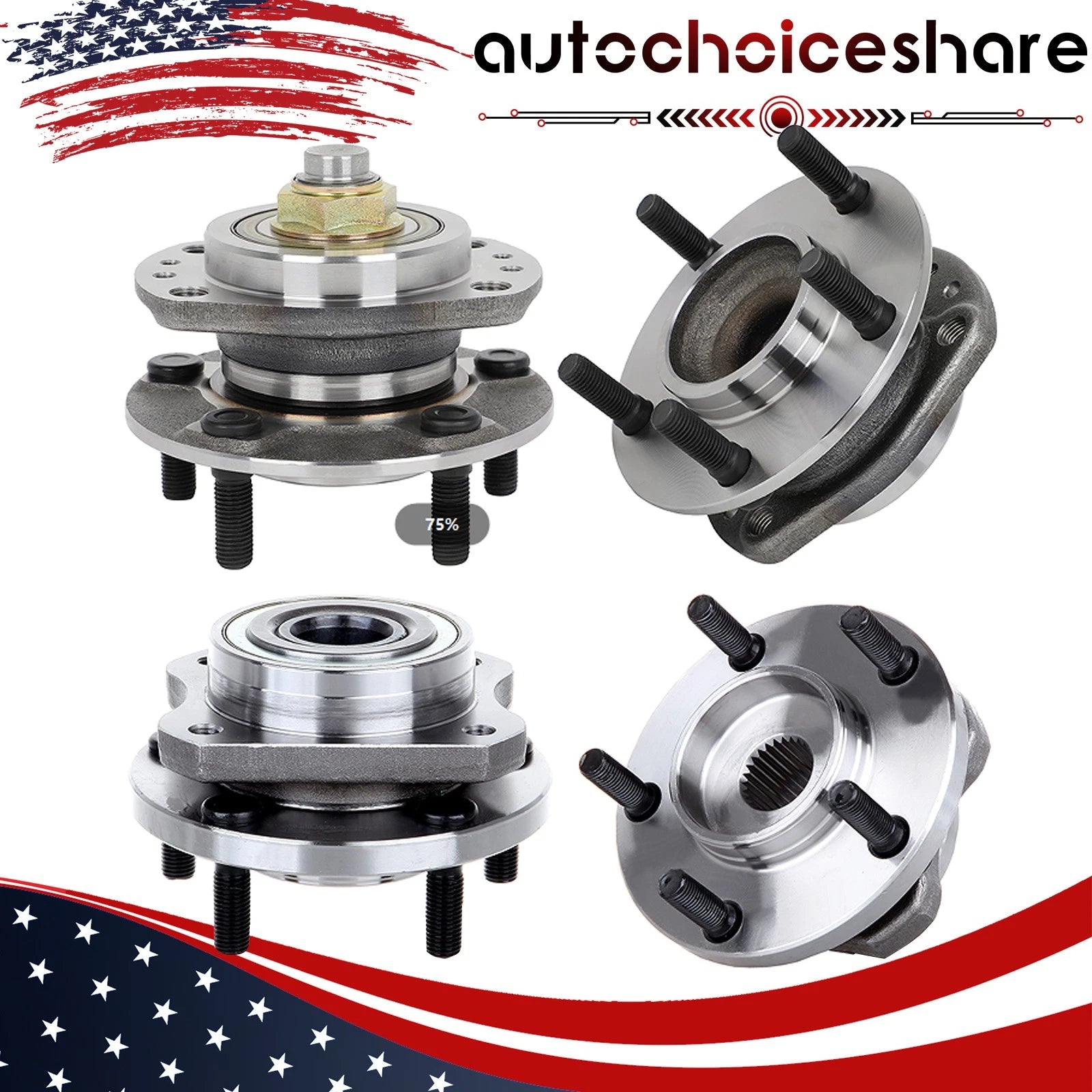 Set of 4 Wheel Hub Bearing Assemblies for Chrysler Town & Country (2004–2007)