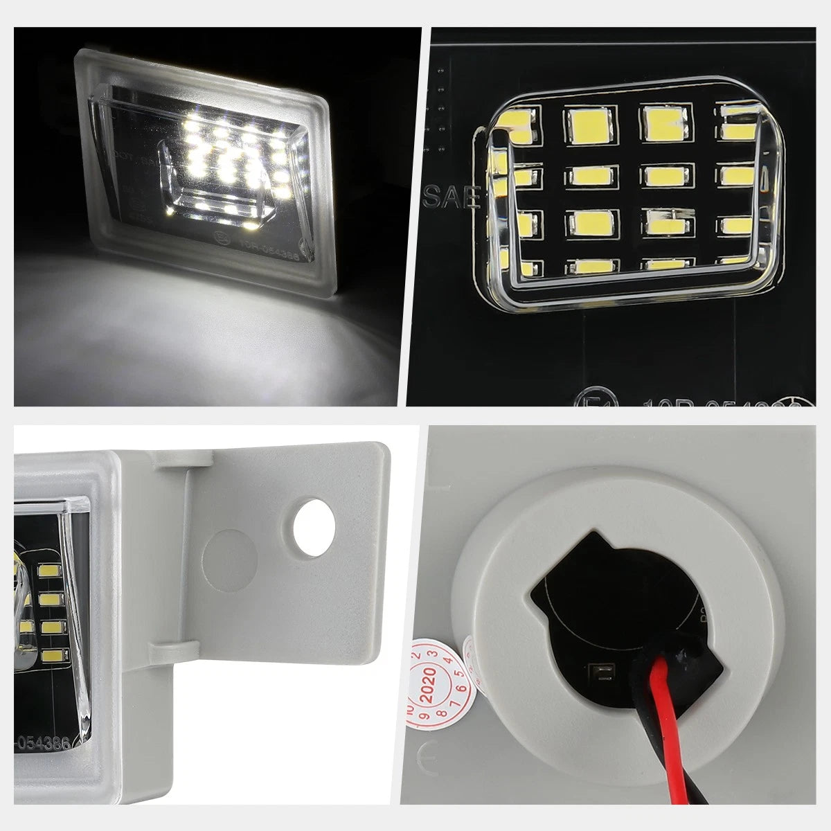 2X Nuvision White LED Waterproof License Plate Lights for Silverado/Sierra (2014–2024)