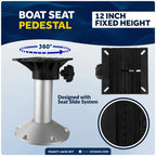 Boat Seat Pedestal and Slide Set for Boat (12" Fixed Height)