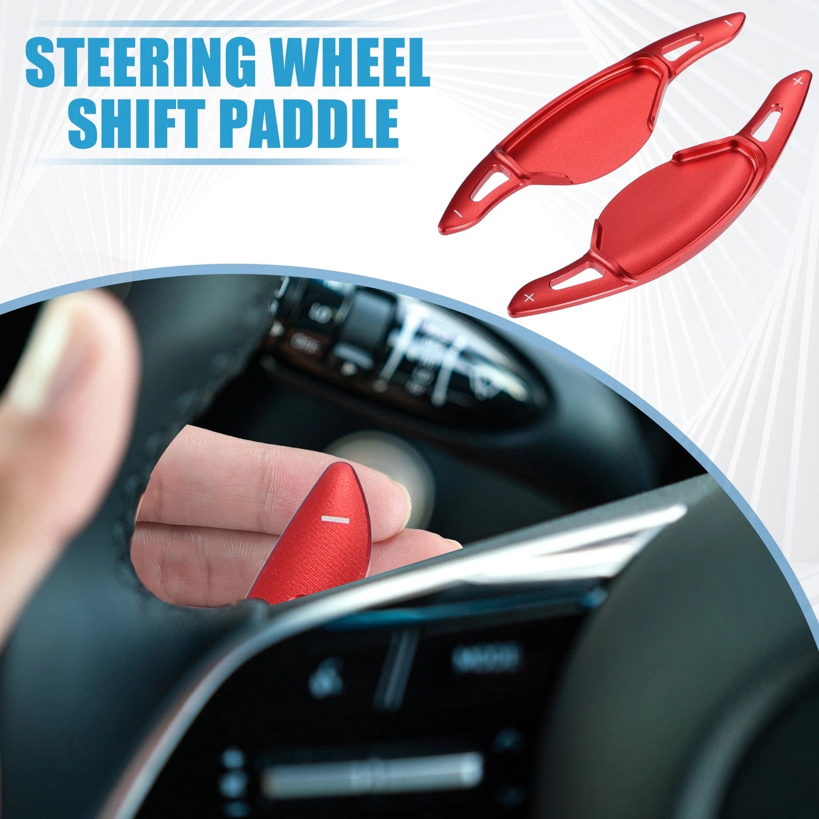 Set of 2 Steering Wheel Shift Paddle Covers for Nissan Altima (2019–2021) Red