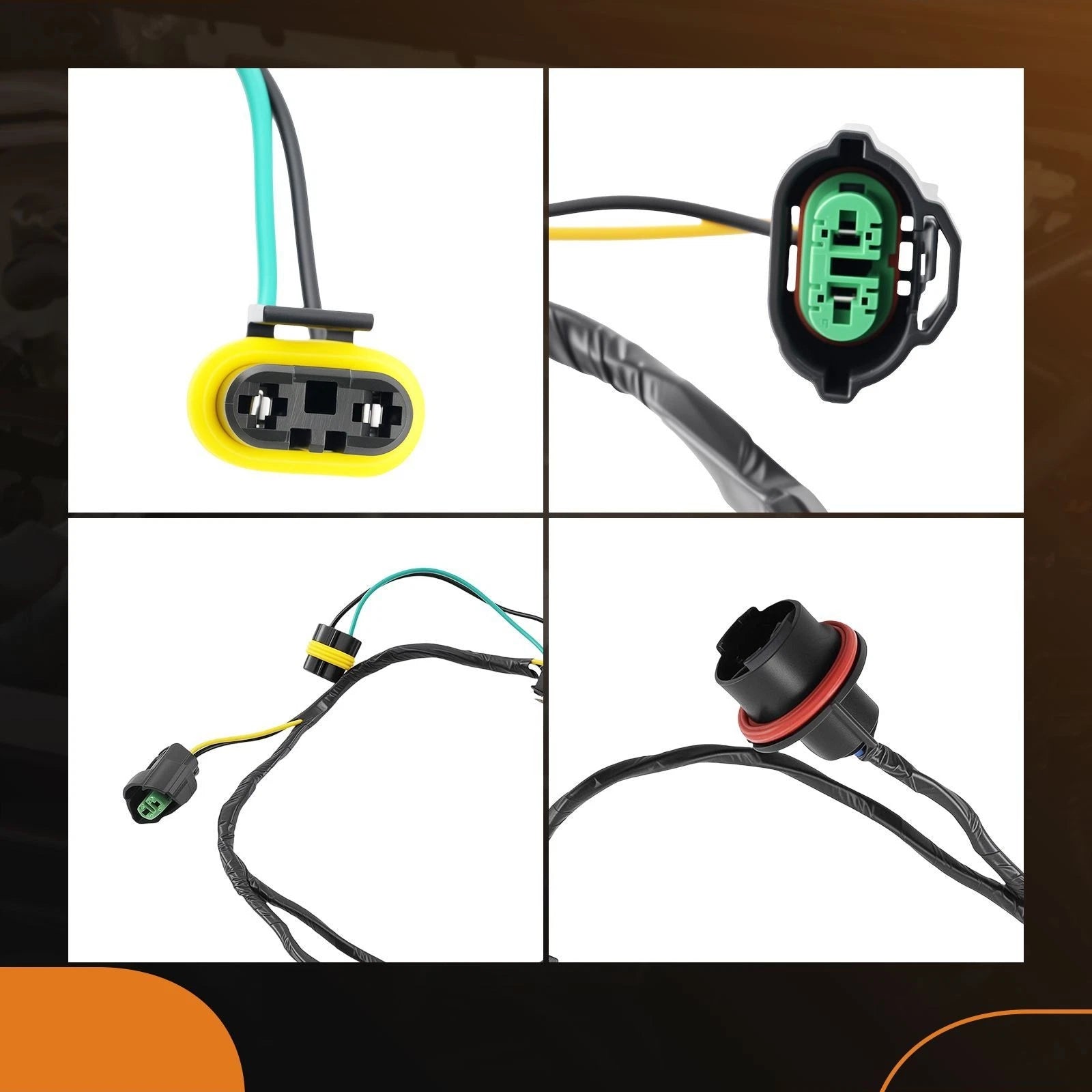 2X Front Headlamp Wiring Harness for Chevrolet Silverado 1500 (2007–2014)