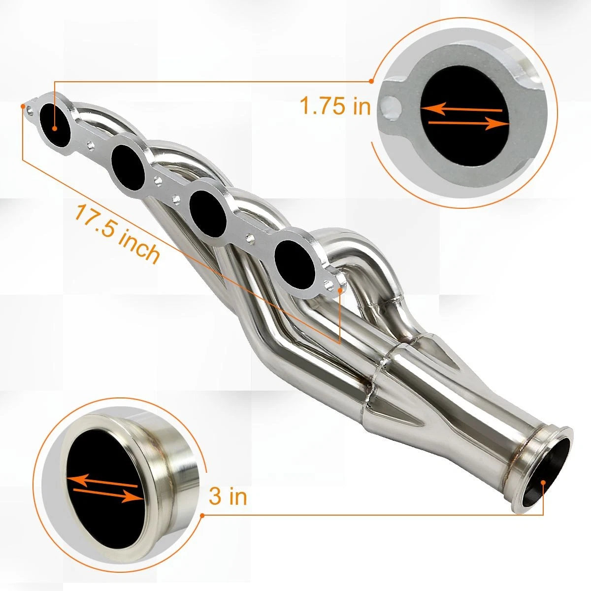 Exhaust Header for SBC Chevy Small Block LS1/LS2/LS3/LS4/LS6 LSX V8 (1997–2014)