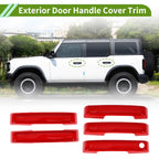 Set of 1 Exterior Door Handle Cover Trim for Ford Bronco (2021–2025) Red ABS