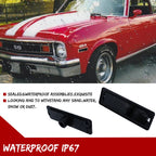 Pair of Dark Black Bumper Side Marker Light Covers for Chevy Nova (1970–1974)
