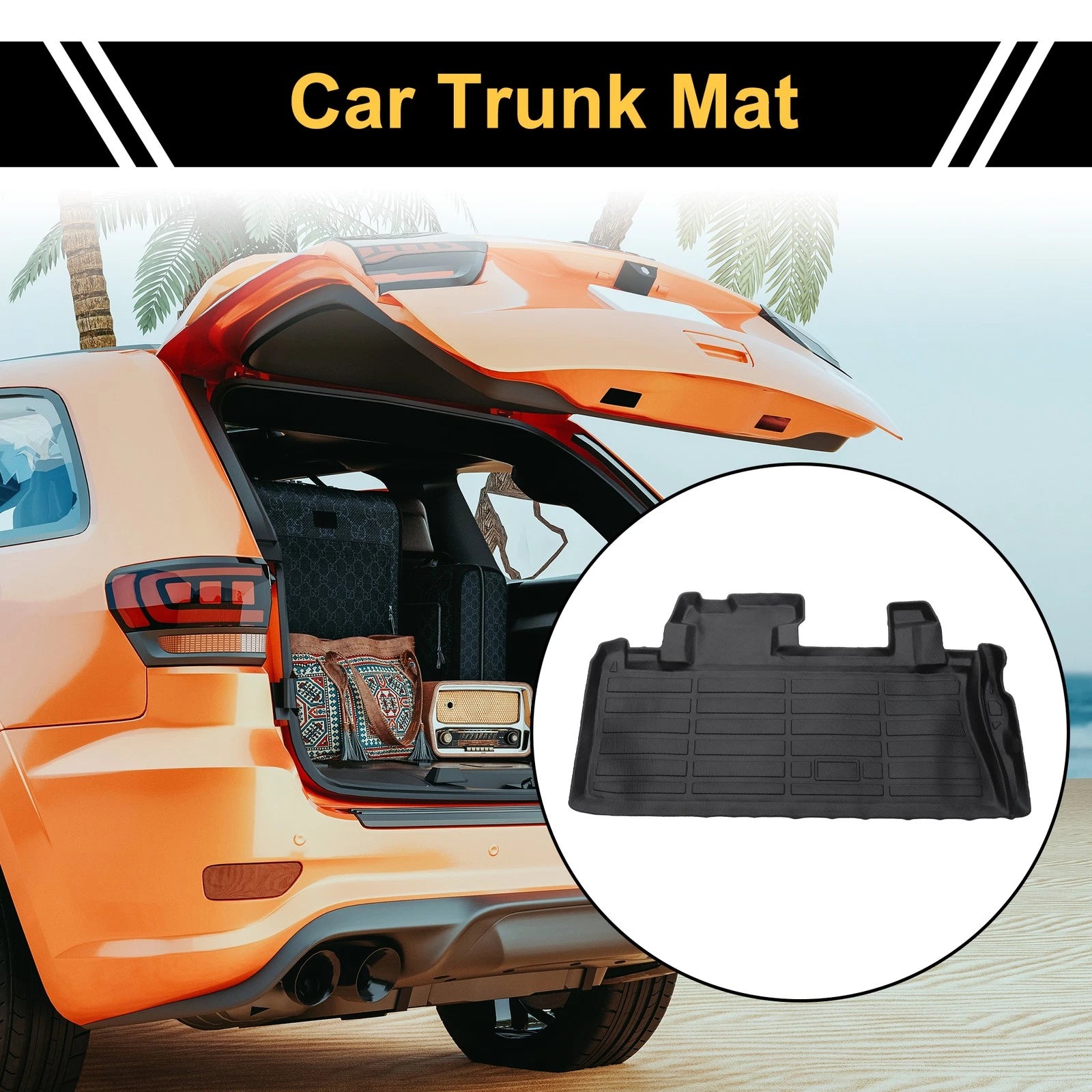 Cargo Liner Rear Trunk Mat for Toyota Sienna (2021–2024) Rectangular Grid