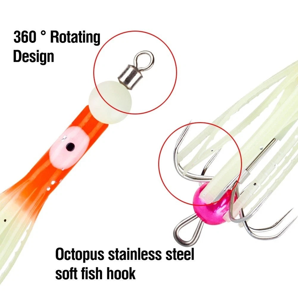Glow Fishing Lures with Sharpened Hook Point for Boat Fishing