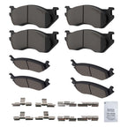 Set of 8 Brake Pads for Dodge Ram 1500 (2002–2005) 2WD/4WD