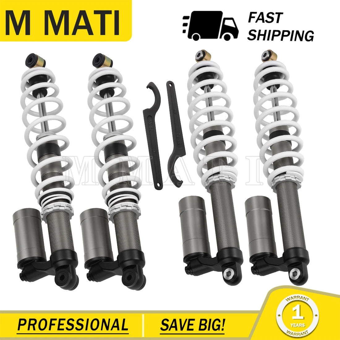 Front Rear Air Shock Absorbers Set for Polaris RZR S 800 (2009–2012)