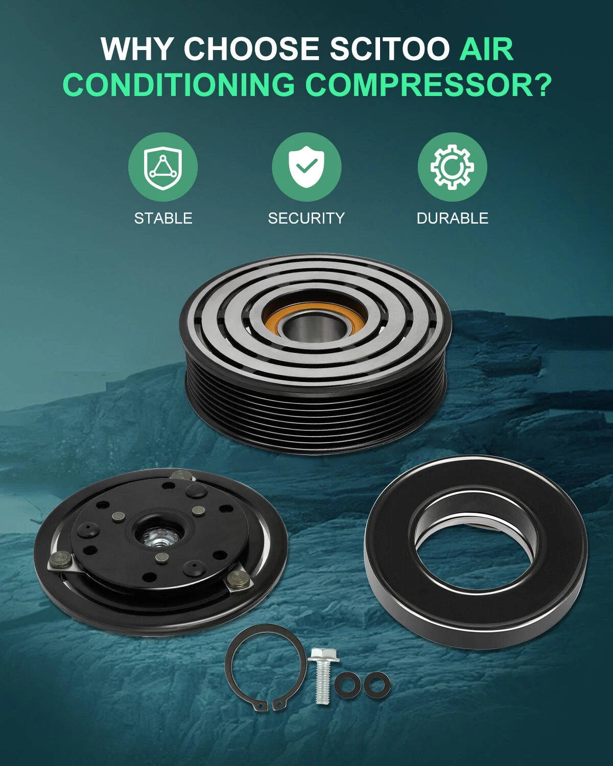 AC Compressor Clutch Kit for Ford F150 250 350 450 Super Duty (FS10)